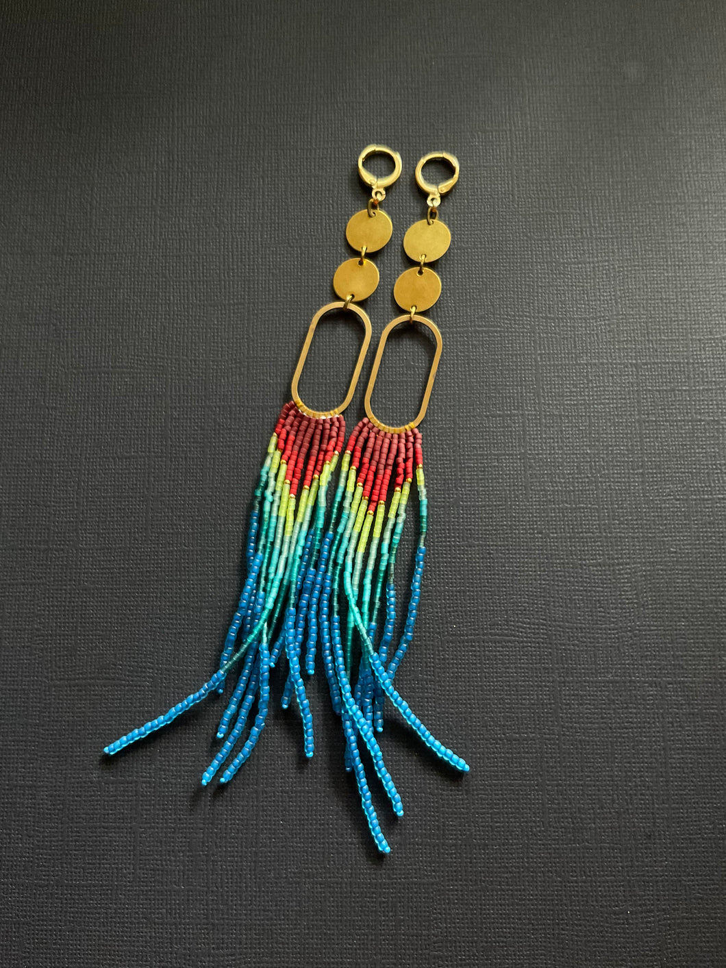 Beaded Fringe Earrings 2401