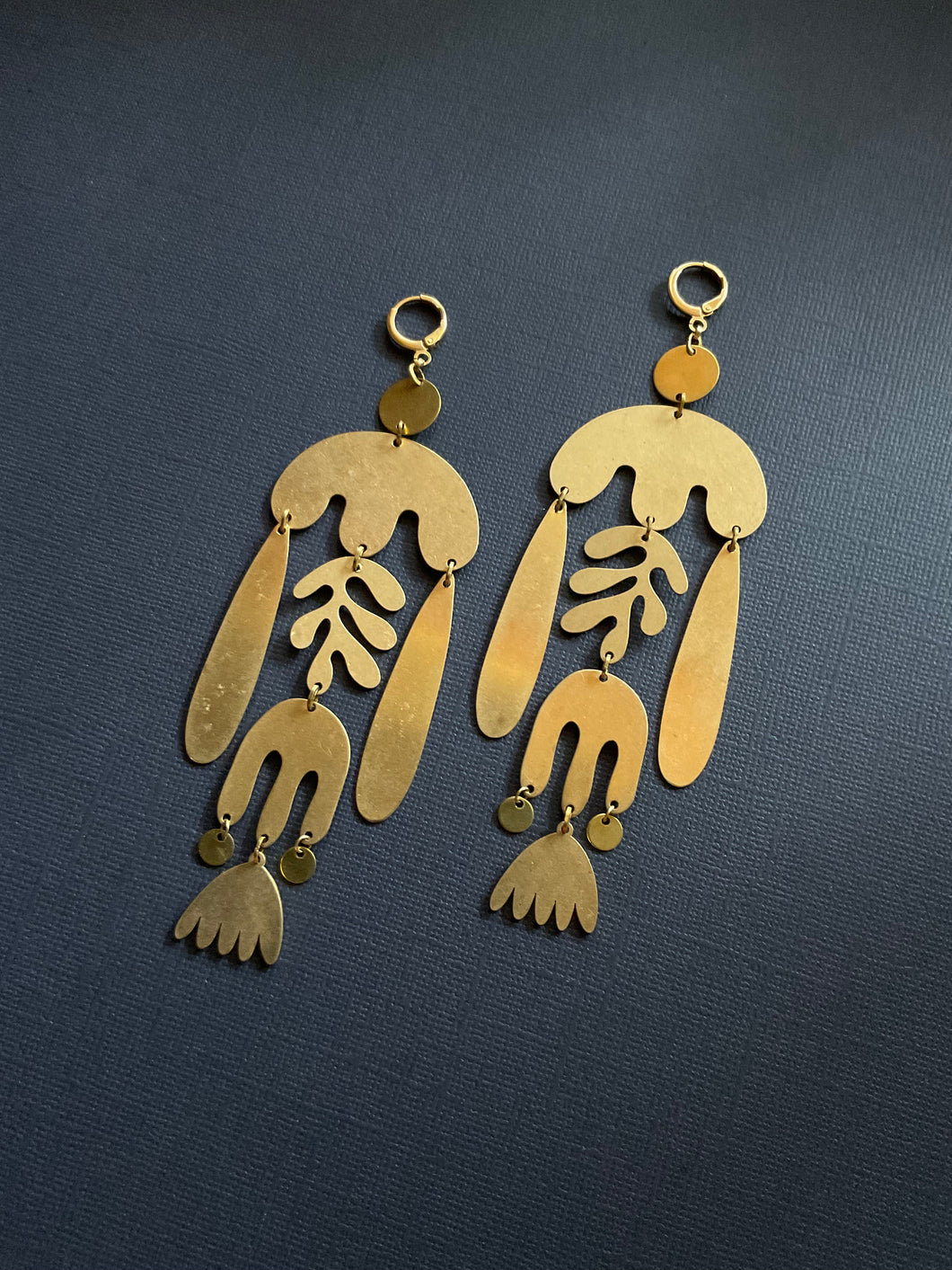 Brass Drop Earrings 2469