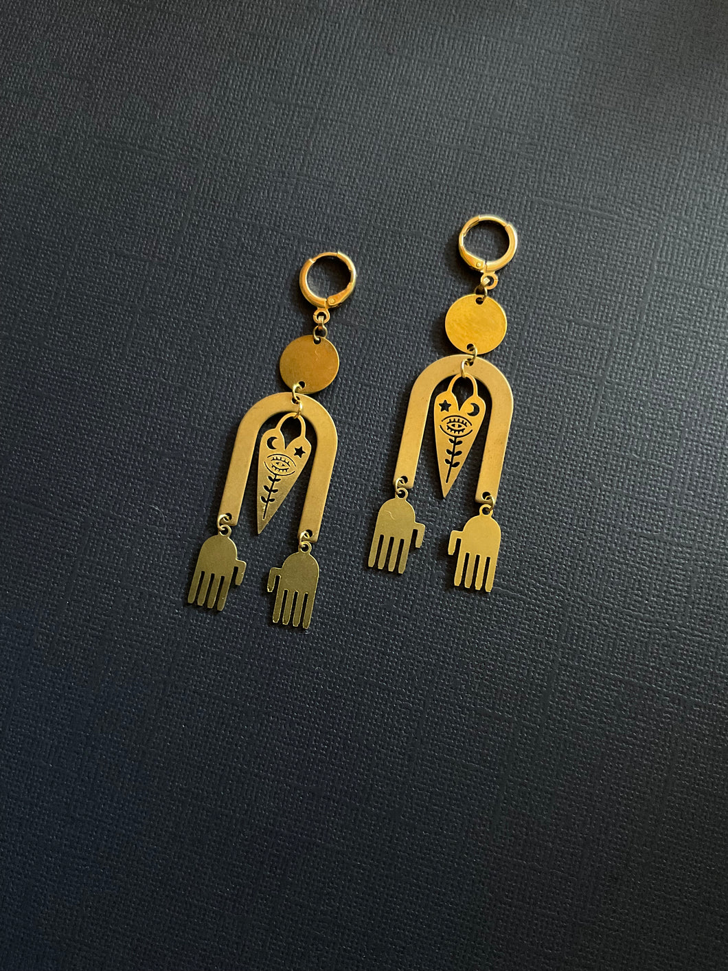 Brass Drop Earrings 2476