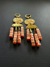 Load image into Gallery viewer, Brass+Bead Drop Earrings 2484
