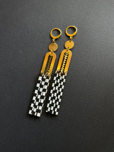 Brass+Bead Drop Earrings 2487