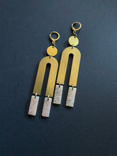 Load image into Gallery viewer, Brass+Bead Drop Earrings 2491
