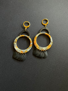 Brass+Bead Drop Earrings 2495