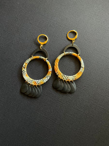 Brass+Bead Drop Earrings 2495