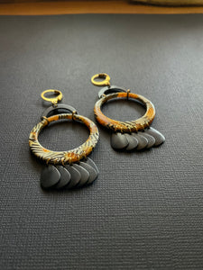 Brass+Bead Drop Earrings 2495