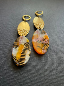 Brass+Bead Drop Earrings 2498