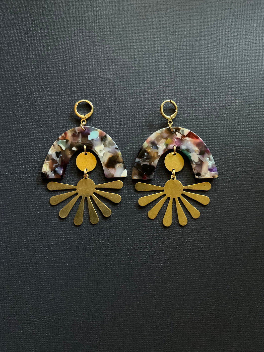 Brass+Bead Drop Earrings 2500