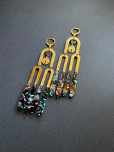 Load image into Gallery viewer, Brass+Bead Drop Earrings 2501
