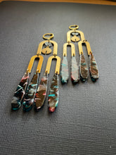 Load image into Gallery viewer, Brass+Bead Drop Earrings 2501
