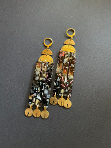 Brass+Bead Drop Earrings 2502
