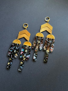 Brass+Bead Drop Earrings 2503