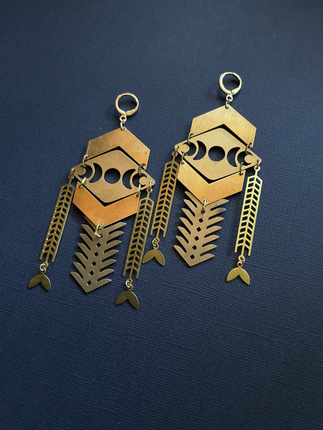 Brass Drop Earrings 2511