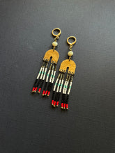 Load image into Gallery viewer, Brass+Bead Drop Earrings 2513
