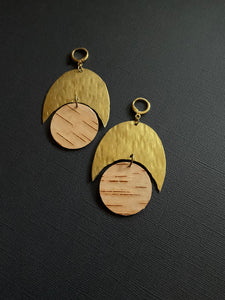 Wiigwaas // Birch Bark Beaded Drop Earrings 2711