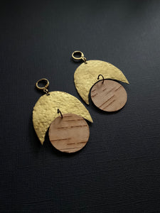 Wiigwaas // Birch Bark Beaded Drop Earrings 2713