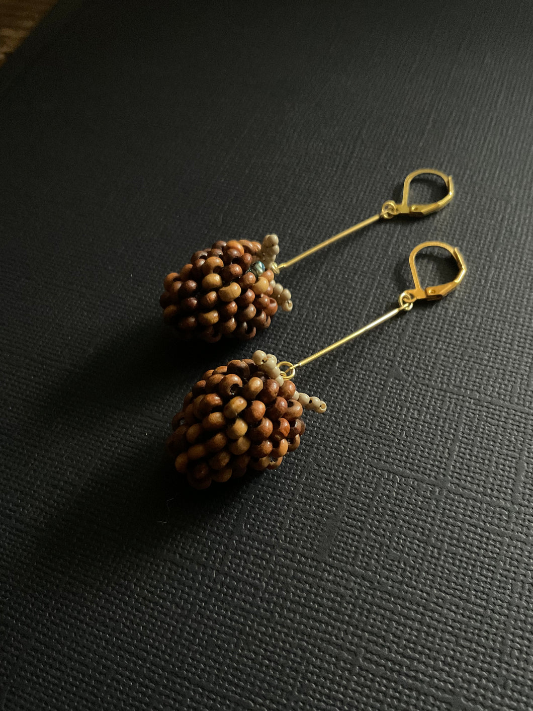 Medium Wood Berry Earrings 2811