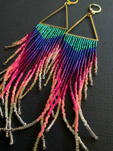 Load image into Gallery viewer, Medium OCH Rainbow Beaded Fringe Earrings 3008
