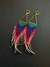 Load image into Gallery viewer, Medium OCH Rainbow Beaded Fringe Earrings 3009
