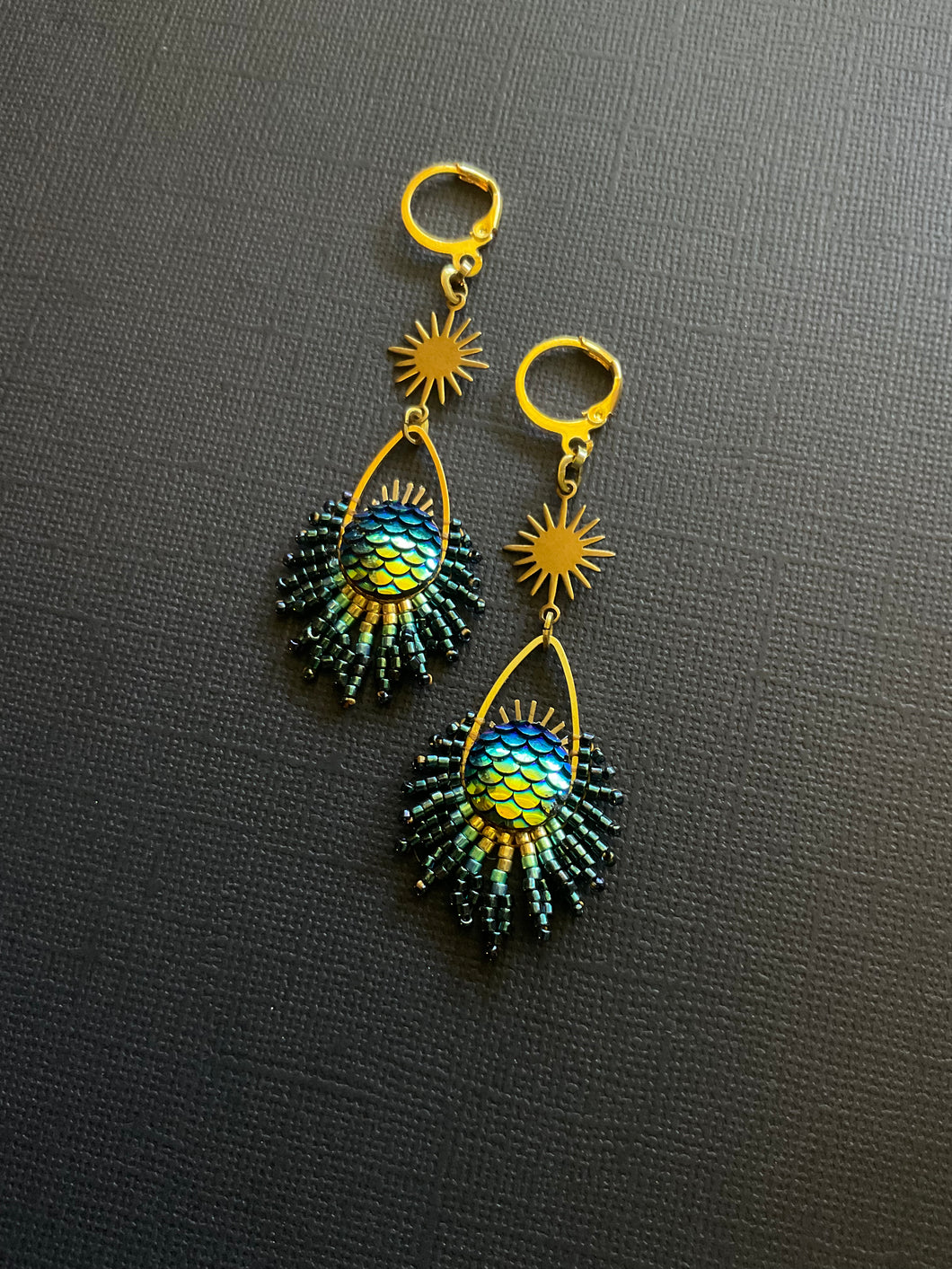 OCH Peacock Drop Earrings 3033